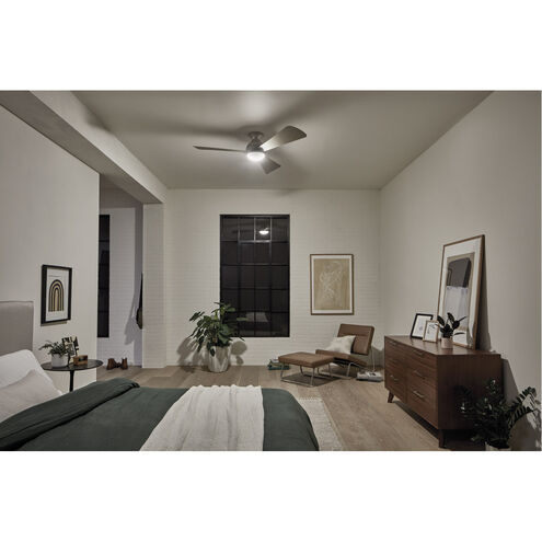 Sola 54 inch Brushed Nickel with Silver Blades Ceiling Fan