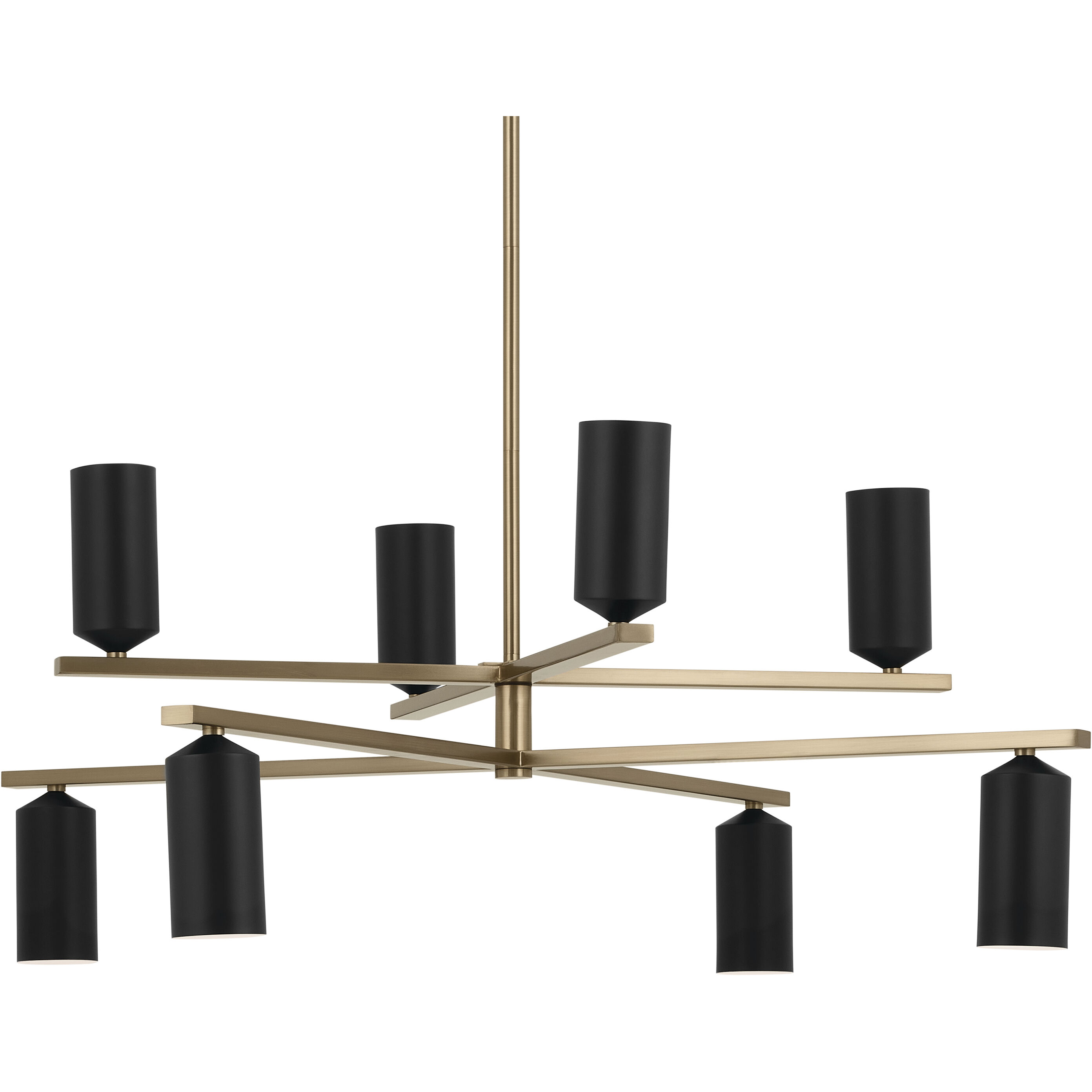 Gala LED 36 inch Champagne Bronze with Black Chandelier Ceiling Light