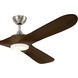 Mylo 70 inch Painted Brushed Nickel with Natural Walnut Blades Ceiling Fan