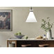 Laria 1 Light Black Pendant Ceiling Light in Opal