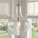 Everly 1 Light 14 inch Brushed Nickel Pendant Ceiling Light in Clear Seeded