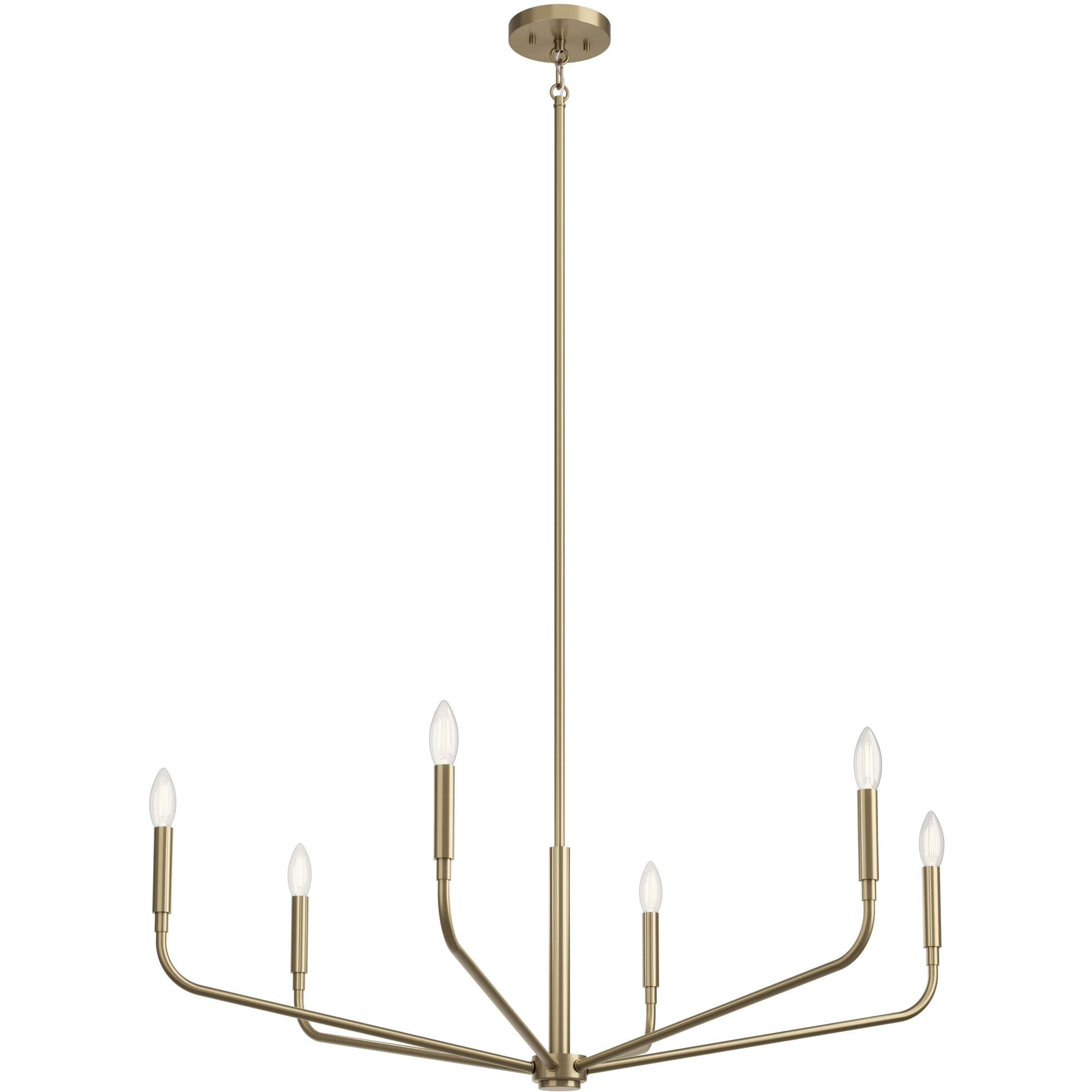 Madden 6 Light Champagne Bronze Chandelier Ceiling Light, 1 Tier Large