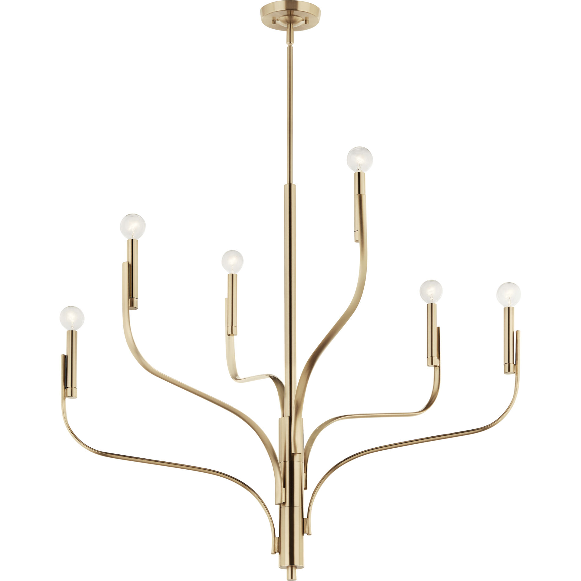 Livadia 6 Light Champagne Bronze Chandelier Ceiling Light, 1 Tier Medium