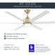 Solen 65 inch Champagne Bronze with Matte White Blades Ceiling Fan