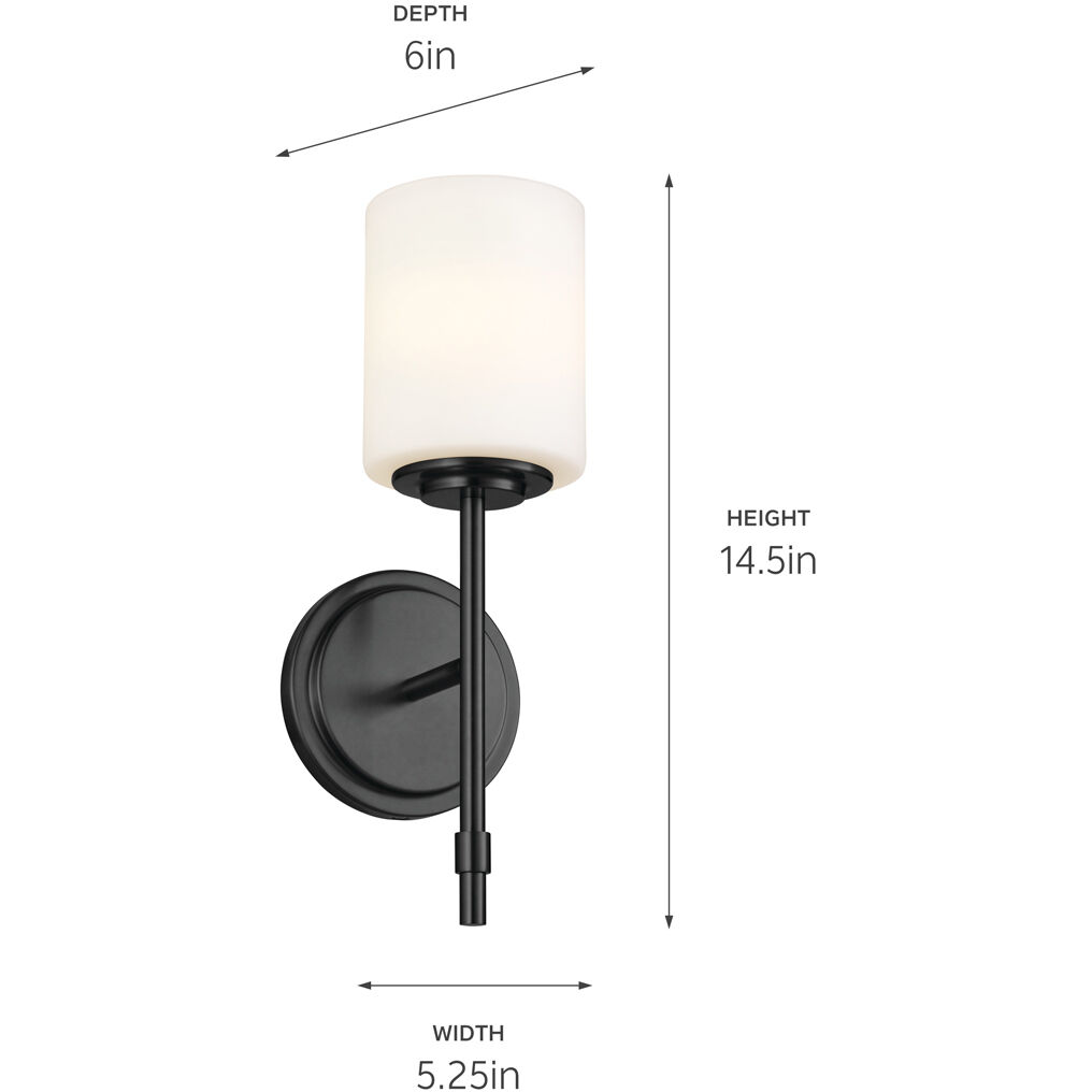 Ali 1 Light 5.25 inch Black Wall Sconce Wall Light