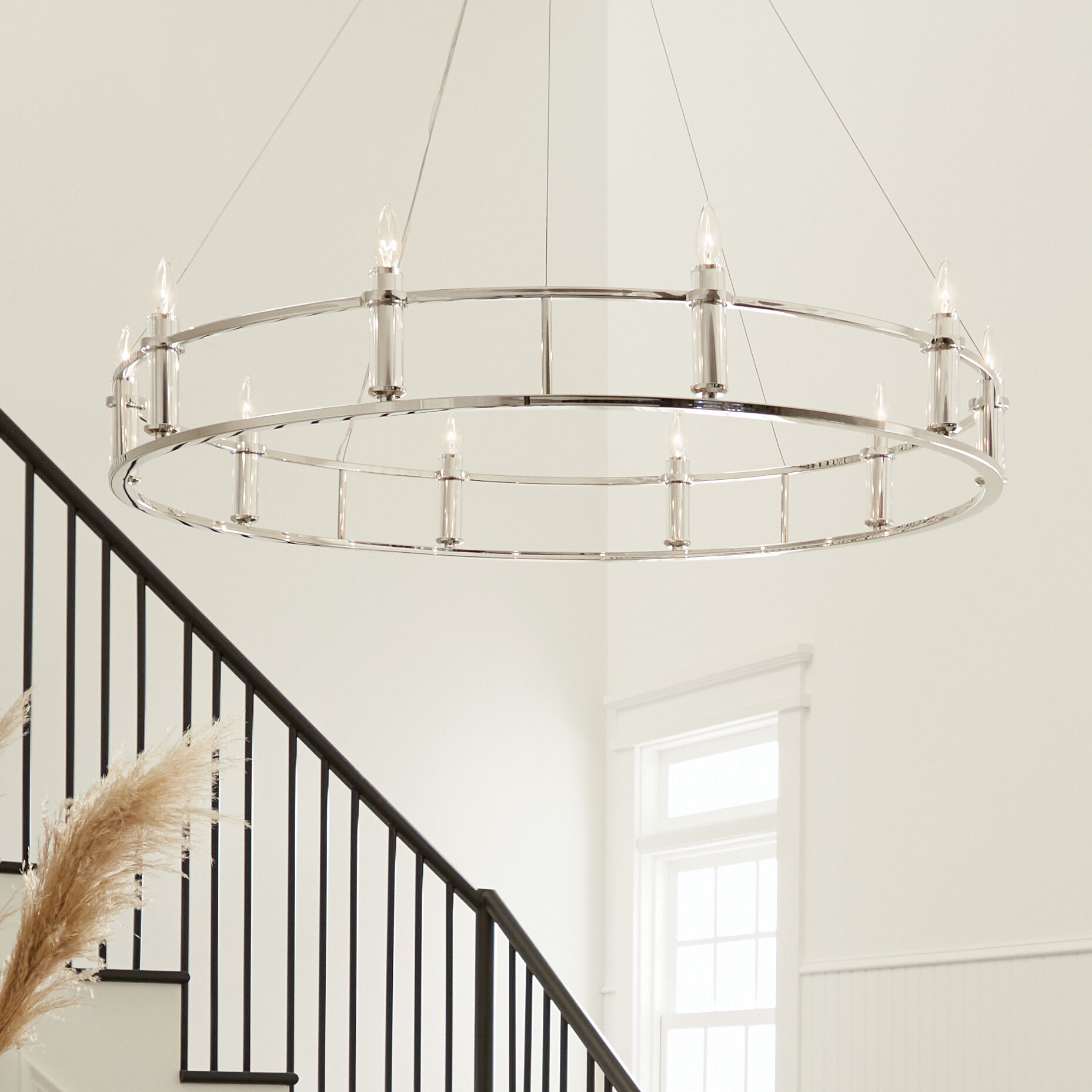 Rosalind 10 Light 50 inch Polished Nickel Chandelier Ceiling Light