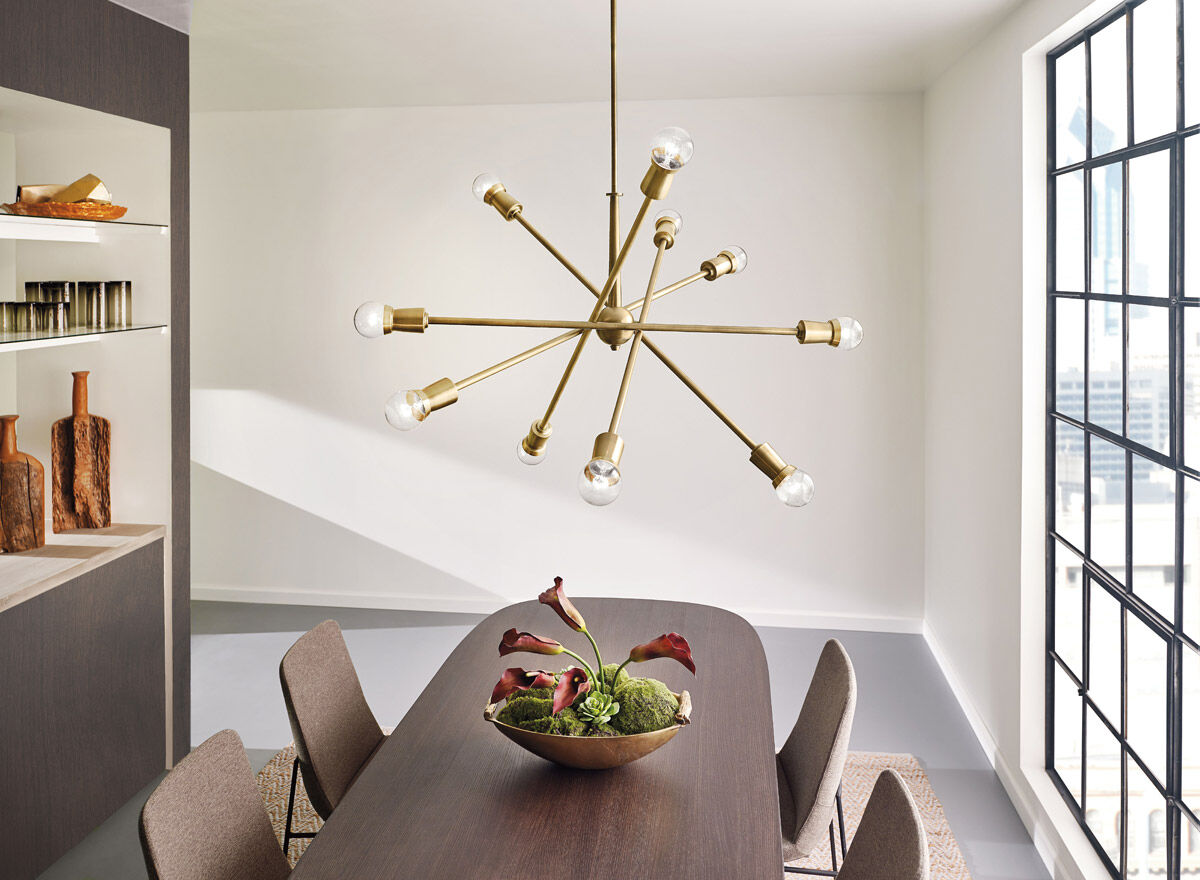 Armstrong 10 Light 47 inch Natural Brass Chandelier 1 Tier Large Ceiling Light, 1 Tier Large