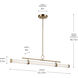 Riven LED 8 inch Champagne Bronze Chandelier Linear Ceiling Light