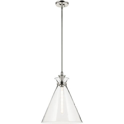 Laria 1 Light Polished Nickel Pendant Ceiling Light in Clear