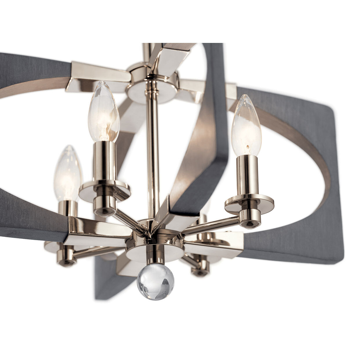 Alscar 4 Light 18 inch Driftwood Grey Semi Flush Light Ceiling Light