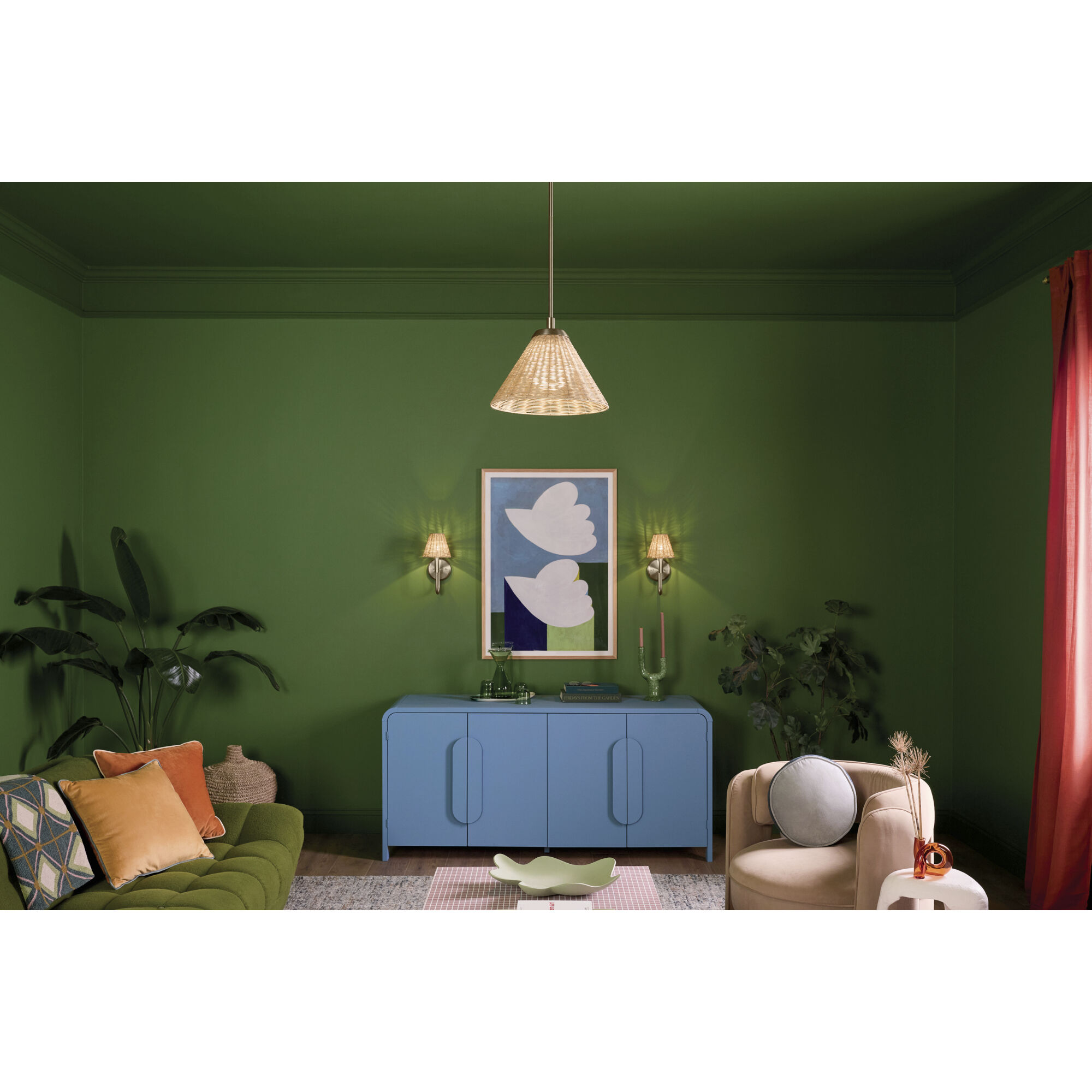 Bekah 1 Light Champagne Bronze Pendant Ceiling Light, Convertible