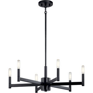 Erzo 6 Light 26 inch Black Chandelier 1 Tier Medium Ceiling Light, 1 Tier Medium