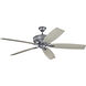 Monarch 70 inch Weathered Steel Powder Coat with Wthrd Wh Wn Blades Ceiling Fan
