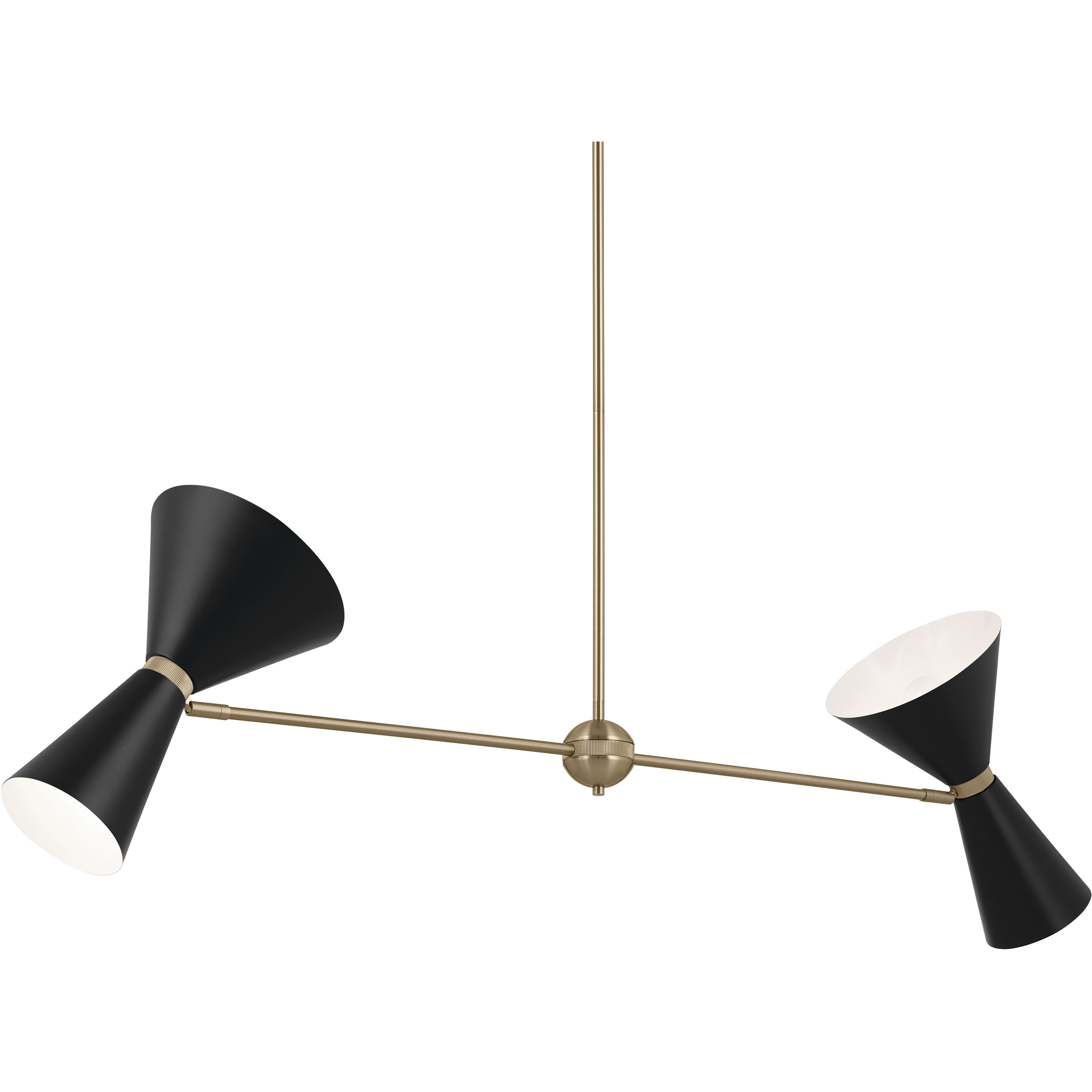 Phix LED 8.75 inch Champagne Bronze with Black Chandelier Linear Ceiling Light