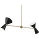 Phix LED 48 inch Champagne Bronze with Black Linear Chandelier Ceiling Light