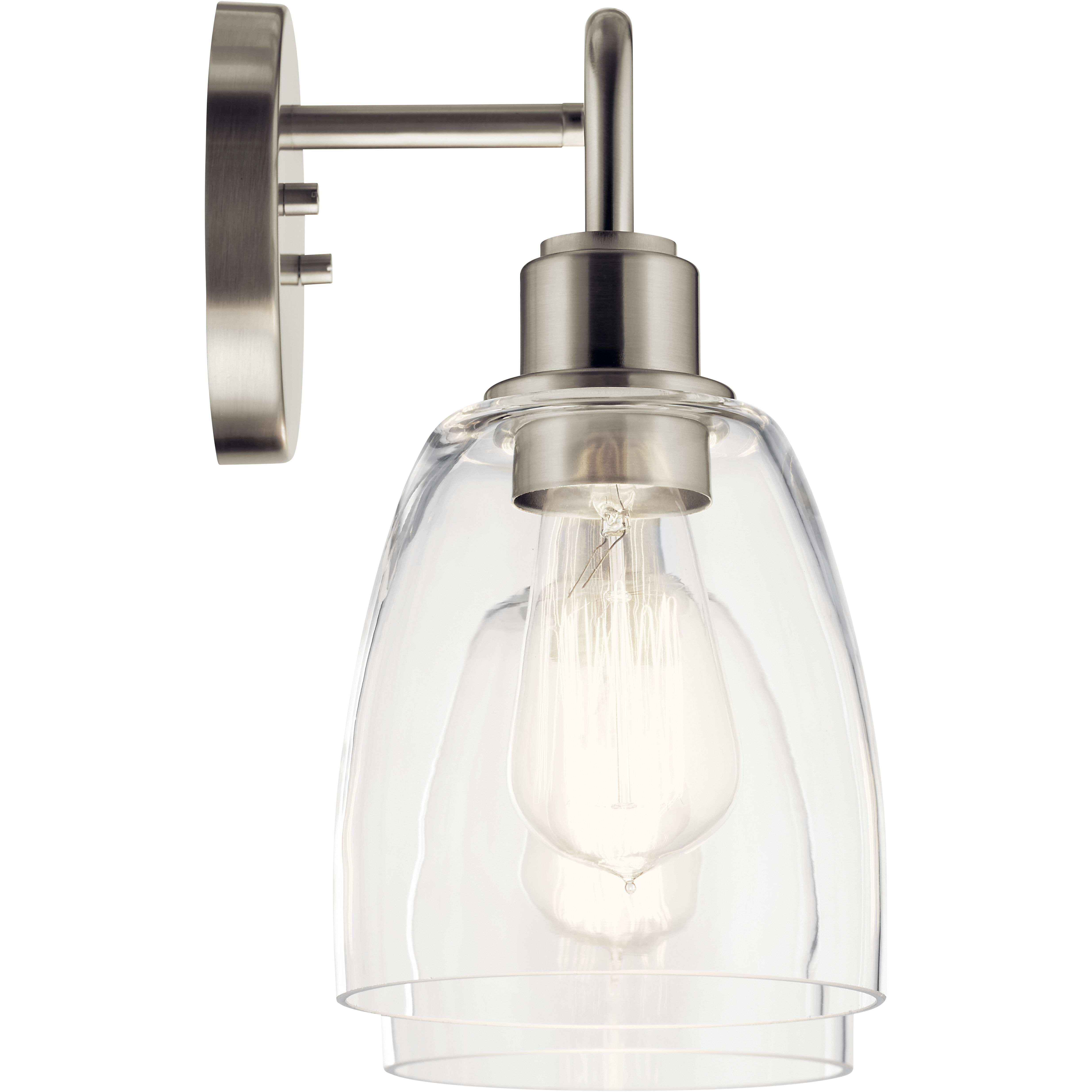 Meller 2 Light 15.25 inch Nickel Textured Bath Vanity Light Wall Light