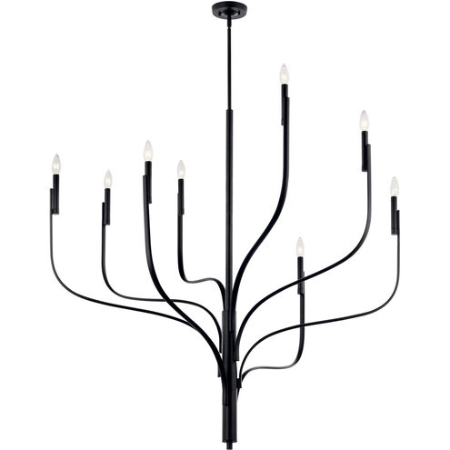 Livadia 8 Light Black Chandelier Ceiling Light, 1 Tier Large