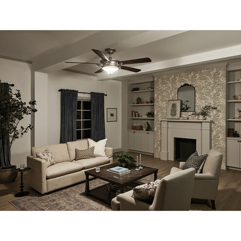 Rise 60 inch Brushed Nickel with Walnut Blades Ceiling Fan