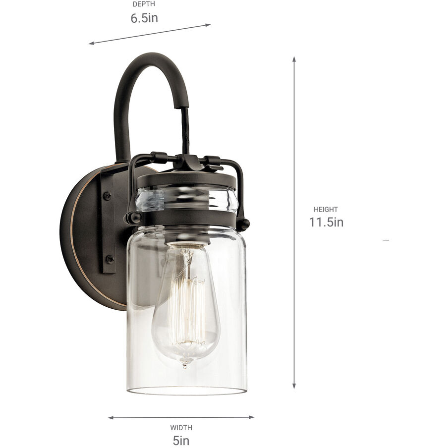 Brinley 1 Light 5 inch Olde Bronze Wall Bracket Wall Light