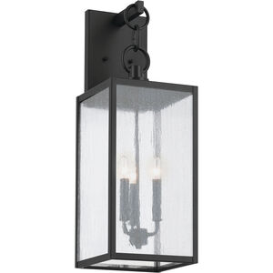 Lahden 3 Light 26 inch Black Outdoor Wall Sconce, Large