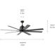 Breda 65 inch Satin Black Ceiling Fan