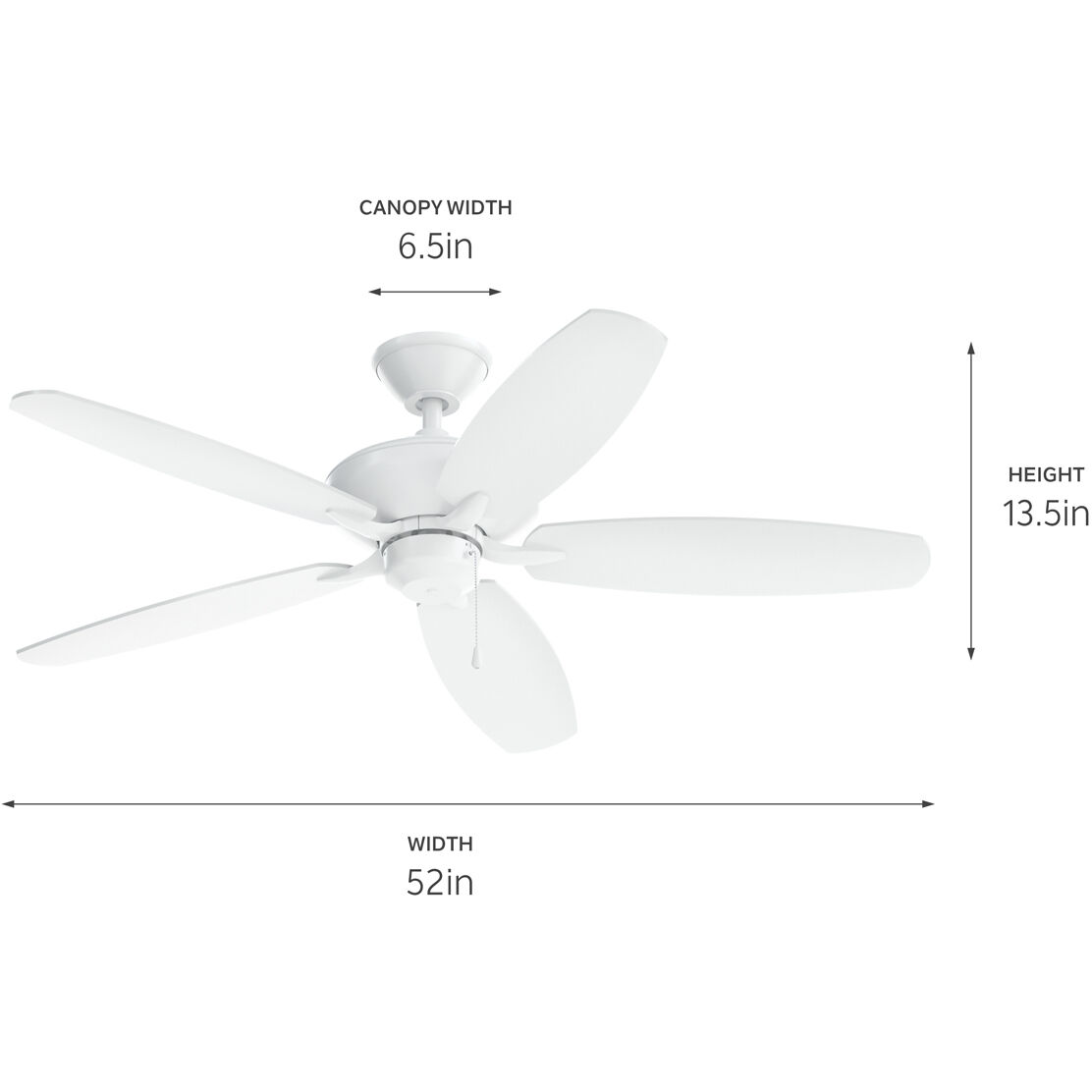 Renew 52 inch Matte White Ceiling Fan