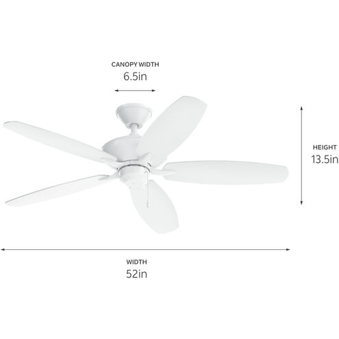 Renew 52 inch Matte White Ceiling Fan