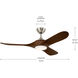 Mylo 52 inch Painted Brushed Nickel with Natural Walnut Blades Ceiling Fan