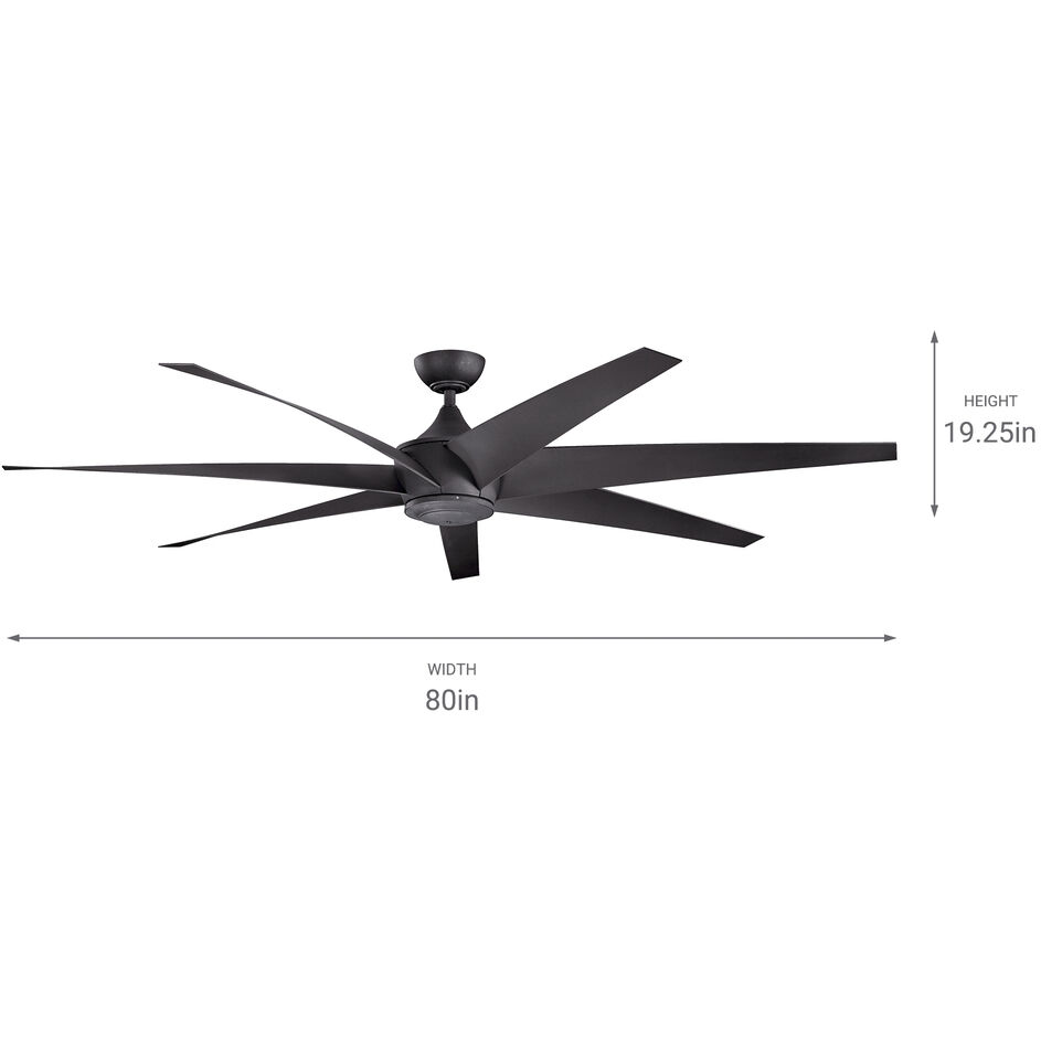 Lehr 80 inch Distressed Black with Dist Black Blades Ceiling Fan