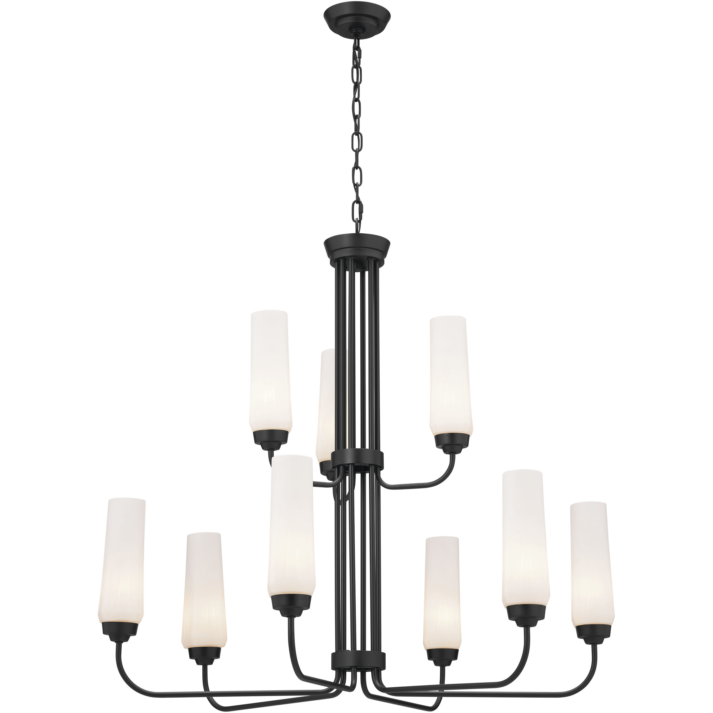 Truby 9 Light 34 inch Black Chandelier Ceiling Light, Large