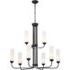 Truby 9 Light 34 inch Black Chandelier Ceiling Light, Large