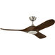 Mylo 52 inch Painted Brushed Nickel with Natural Walnut Blades Ceiling Fan
