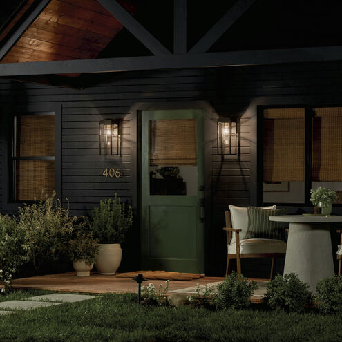 Hone 1 Light 18 inch Black Textured Outdoor Wall, Medium