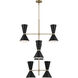Phix LED 22.5 inch Champagne Bronze with Black Foyer Chandelier Ceiling Light
