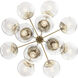 Silvarious 12 Light Champagne Bronze Chandelier/Semi Flush Ceiling Light