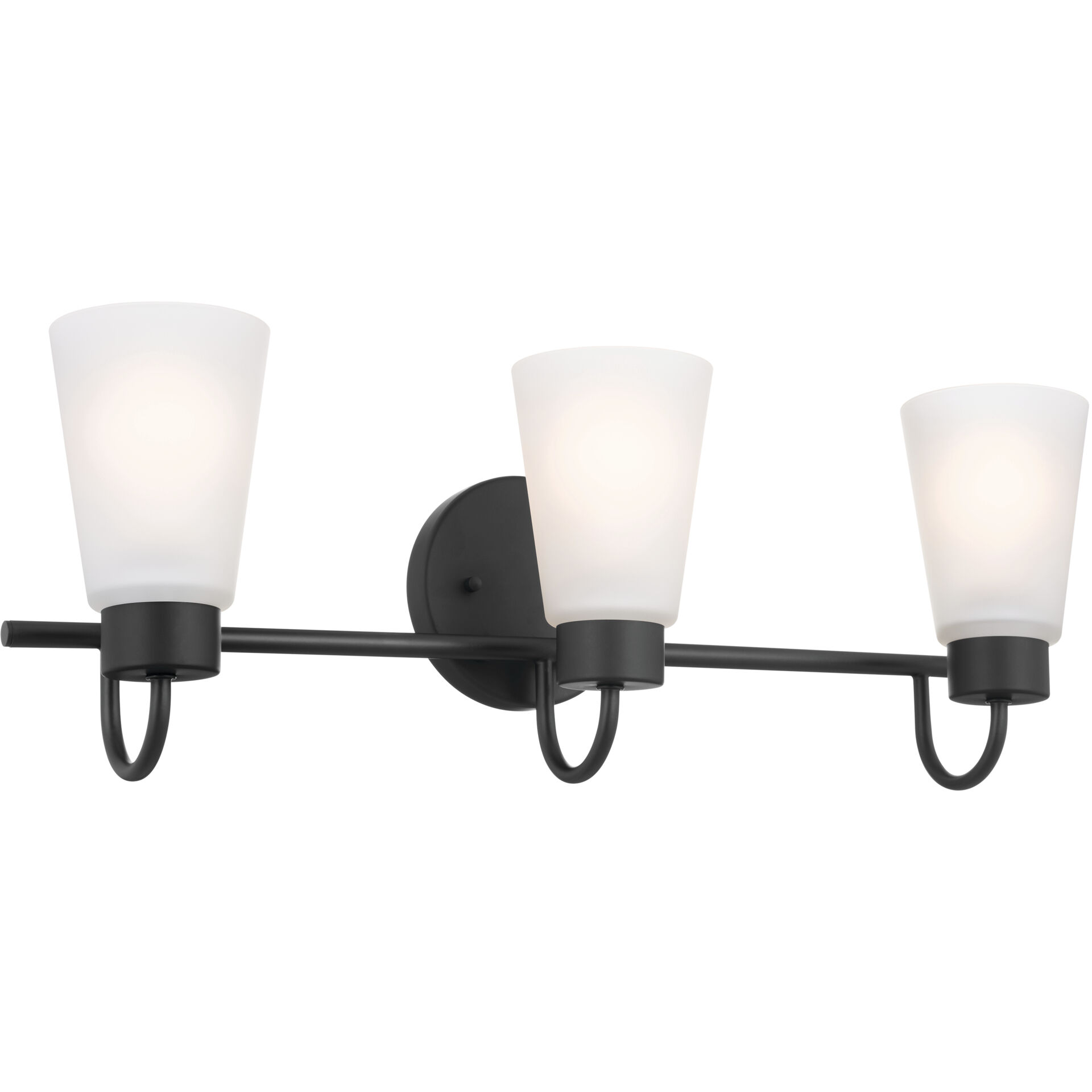 Erma 3 Light 23 inch Black Bath Vanity Light Wall Light, 3 Arm