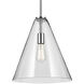 Everly 1 Light Chrome Pendant Ceiling Light in Clear