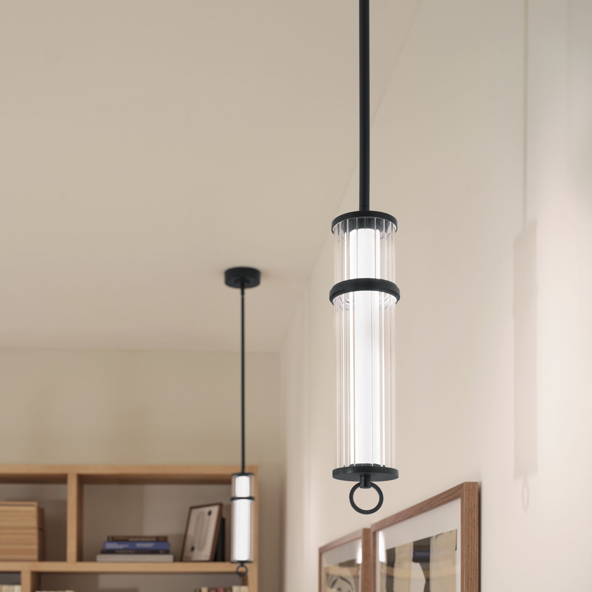 Riven LED Black Mini Pendant Ceiling Light