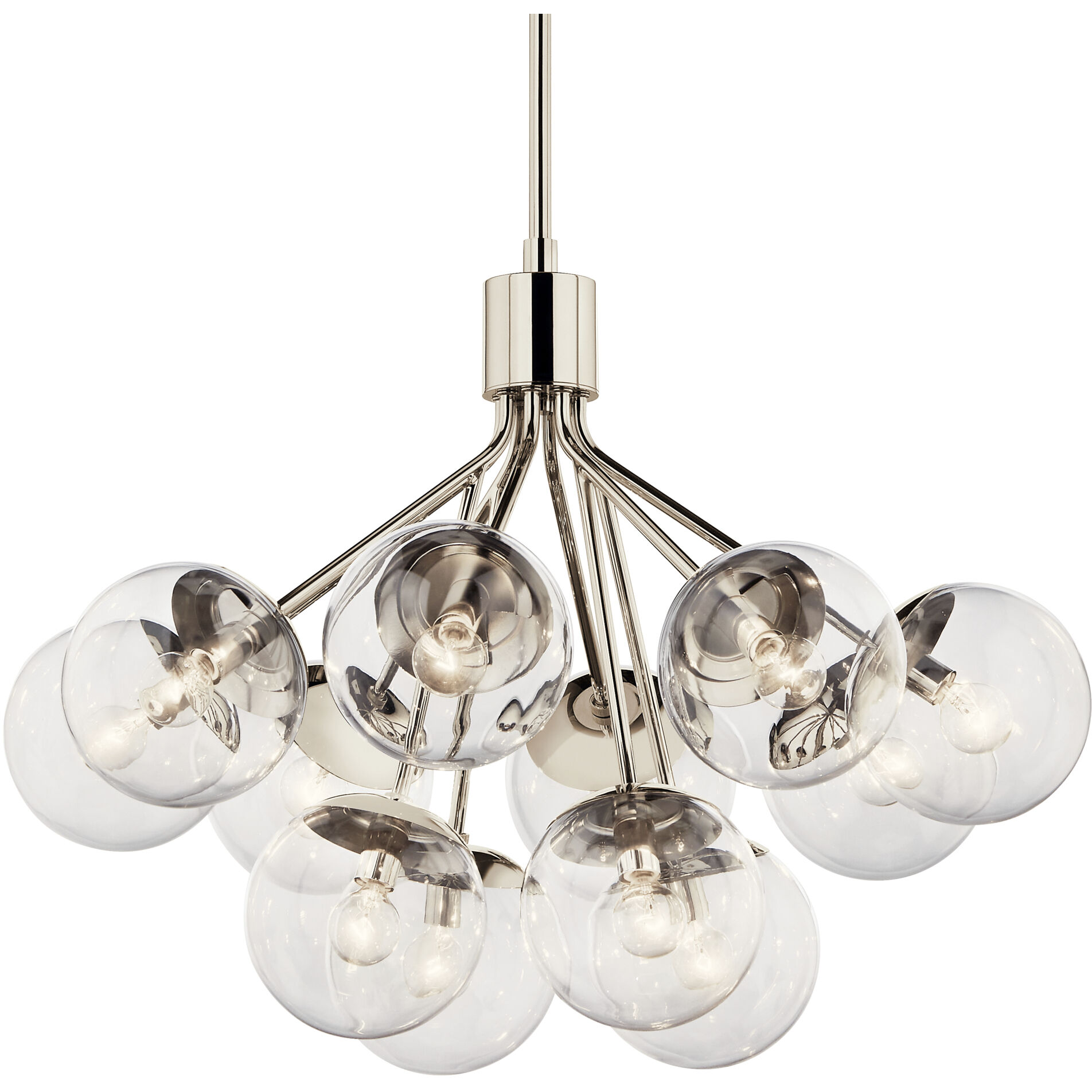Silvarious 12 Light Polished Nickel Chandelier/Semi Flush Ceiling Light