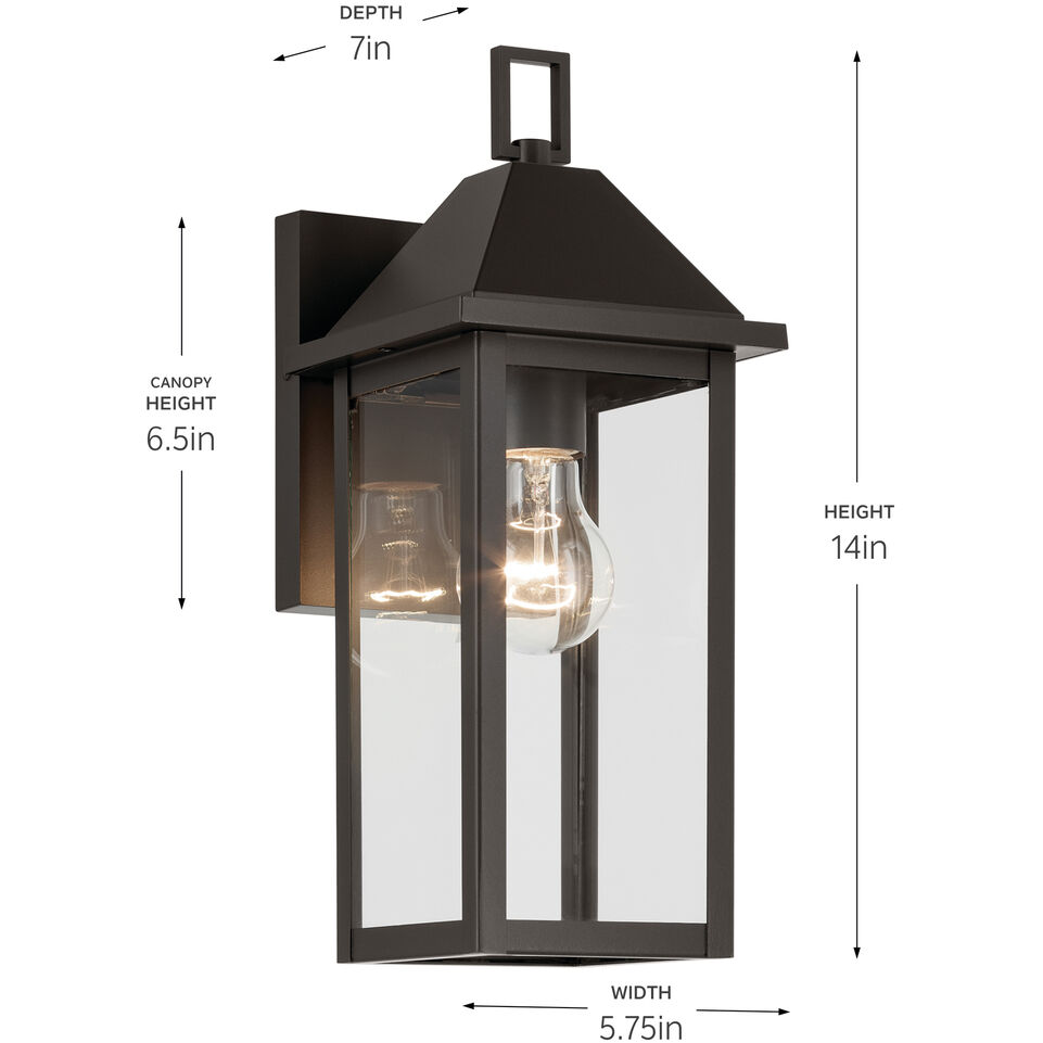 Prin 1 Light 14 inch Olde Bronze Outdoor Wall Light, Small