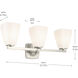 Marant 3 Light 23.75 inch Brushed Nickel Vanity Light Wall Light