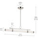 Riven Linear Chandelier Ceiling Light in Polished Nickel