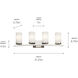 Crosby 4 Light 31 inch Brushed Nickel Wall Mt Bath 4 Arm Wall Light