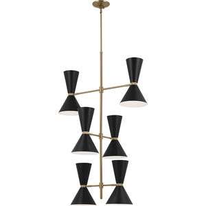 Phix LED 22.5 inch Champagne Bronze with Black Foyer Chandelier Ceiling Light