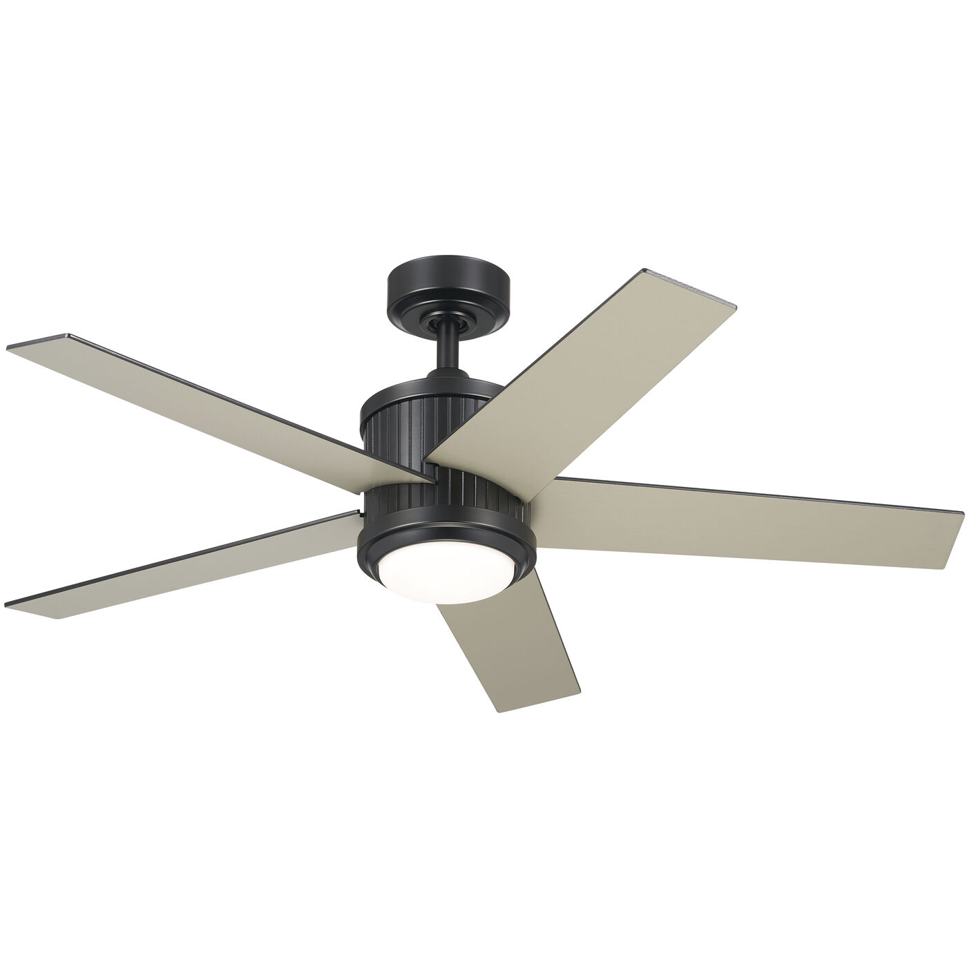 Brahm 48 inch Satin Black with Satin Black/Silver Blades Ceiling Fan