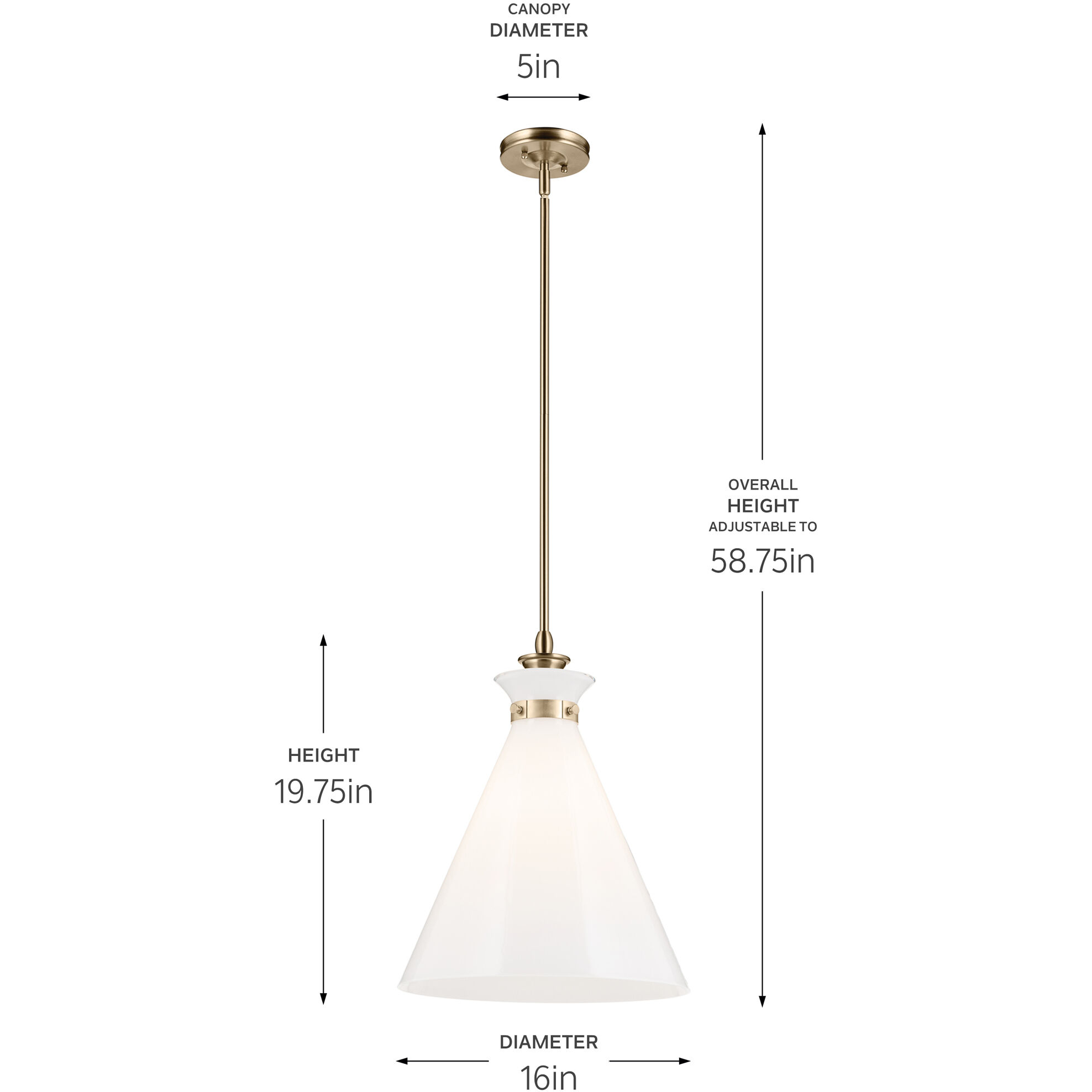 Laria 1 Light Champagne Bronze Pendant Ceiling Light in Opal
