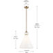 Laria 1 Light Champagne Bronze Pendant Ceiling Light in Opal