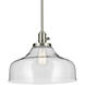 Avery 1 Light Brushed Nickel Pendant Ceiling Light