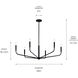 Madden 6 Light Black Chandelier Ceiling Light, 1 Tier Large
