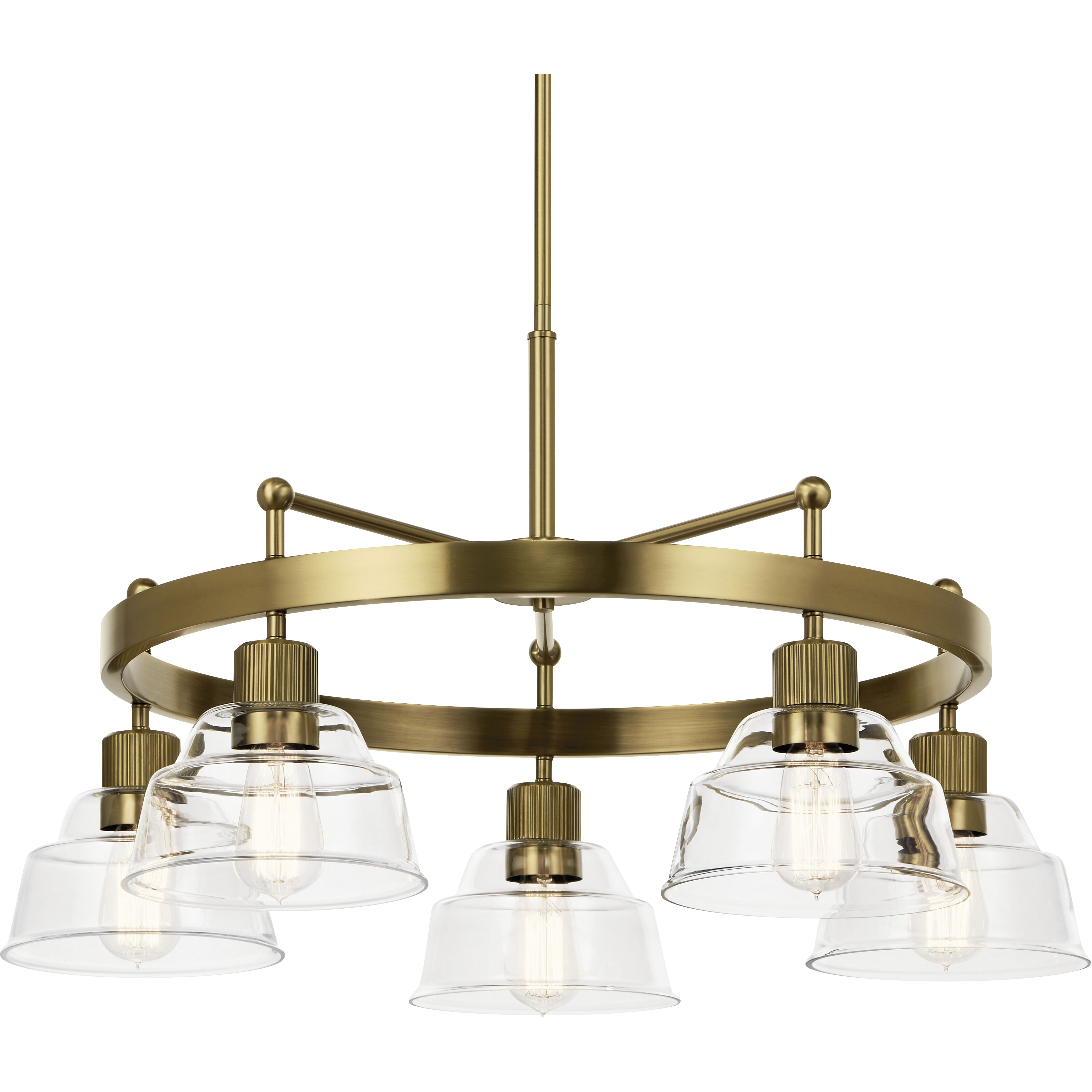 Eastmont 5 Light 31.5 inch Brushed Brass Chandelier Ceiling Light, Large